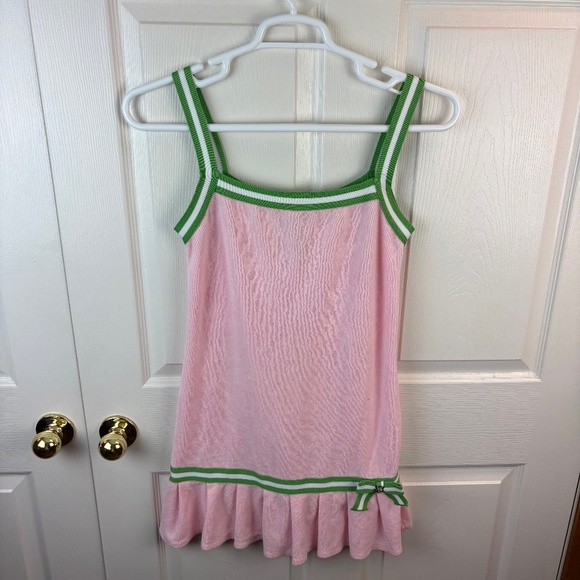 Vintage Juicy Couture Terry Cloth Tennis Dress Green Pink - Picture 1 of 4